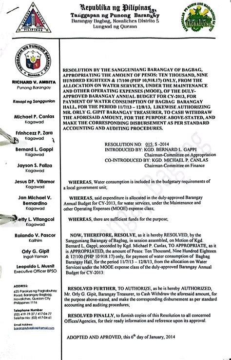 in case of vacancy in barangay kagawad|Kagawad Resolution .